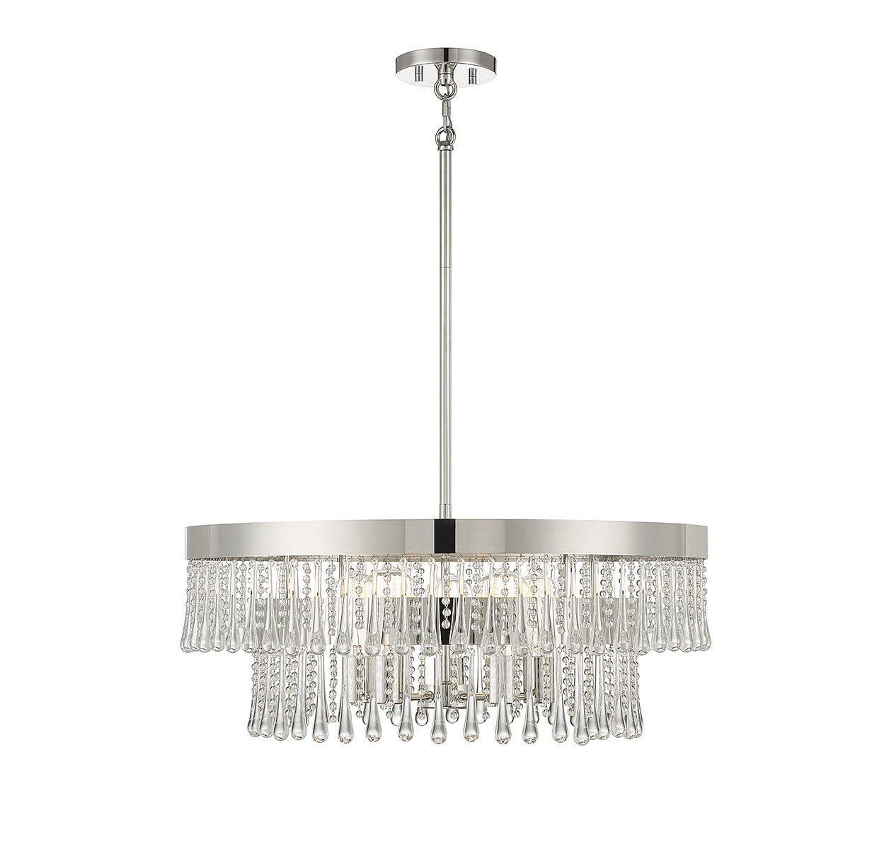 Meridian - M7038PN - Six Light Pendant - Polished Nickel
