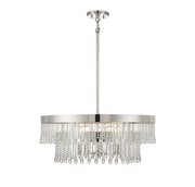Meridian - M7038PN - Six Light Pendant - Polished Nickel
