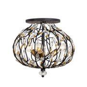 Varaluz - 271S03MBFG - Three Light Semi-Flush Mount - Bask - Matte Black/French Gold