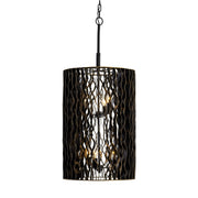 Varaluz - 380F06MBFG - Six Light Foyer Pendant - Estela - Matte Black/French Gold