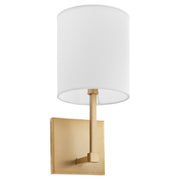 Quorum - 5377-1-80 - One Light Wall Mount - Bolero - Aged Brass|White Linen
