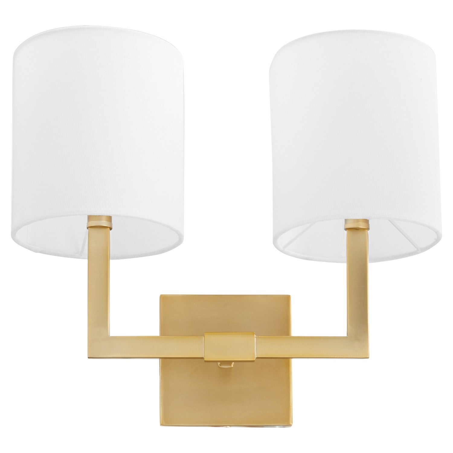 Quorum - 5377-2-80 - Two Light Wall Mount - Bolero - Aged Brass|White Linen