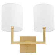 Quorum - 5377-2-80 - Two Light Wall Mount - Bolero - Aged Brass|White Linen