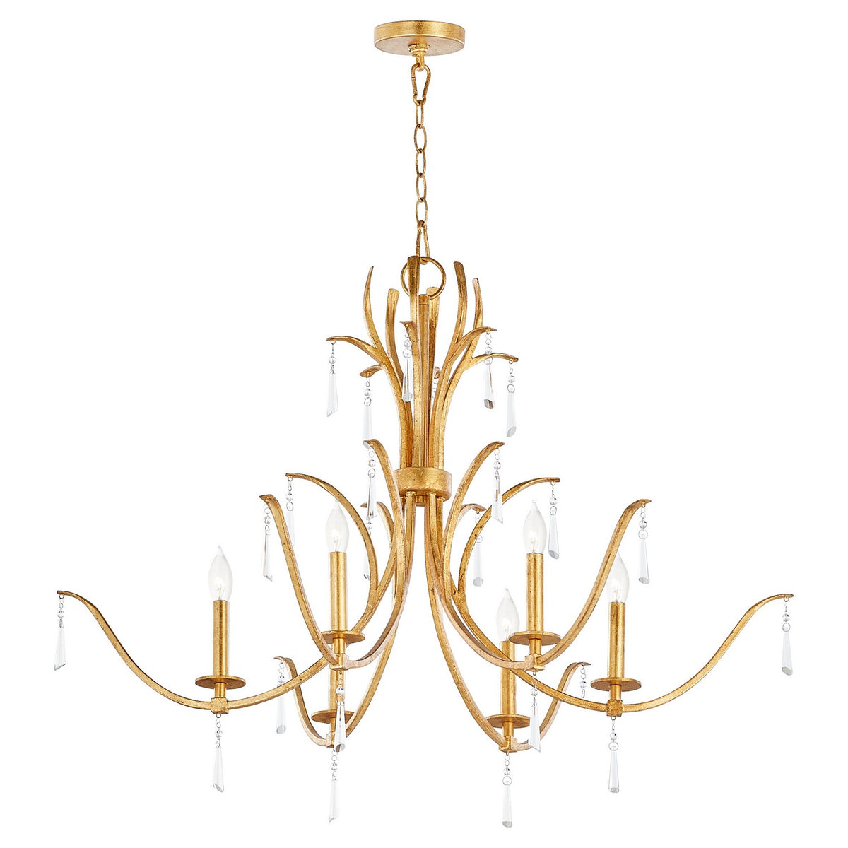 Quorum - 620-6-74 - Six Light Chandelier - Majesty - Gold Leaf