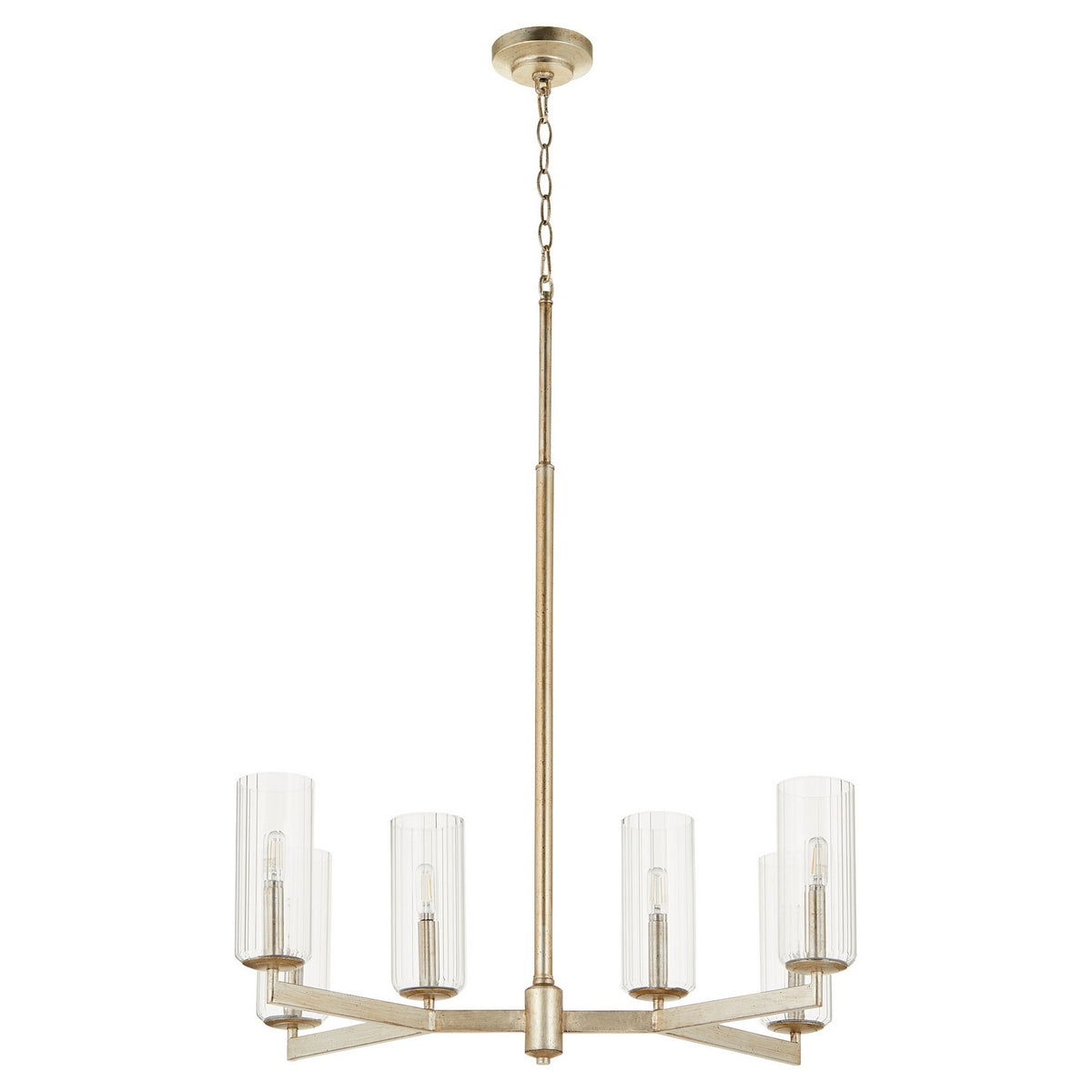 Quorum - 674-6-60 - Six Light Chandelier - Merrick - Aged Silver Leaf