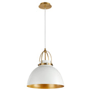 Quorum - 823-0880 - One Light Pendant - Pruitt - Studio White|Aged Brass