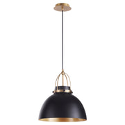 Quorum - 823-5980 - One Light Pendant - Pruitt - Matte Black|Aged Brass