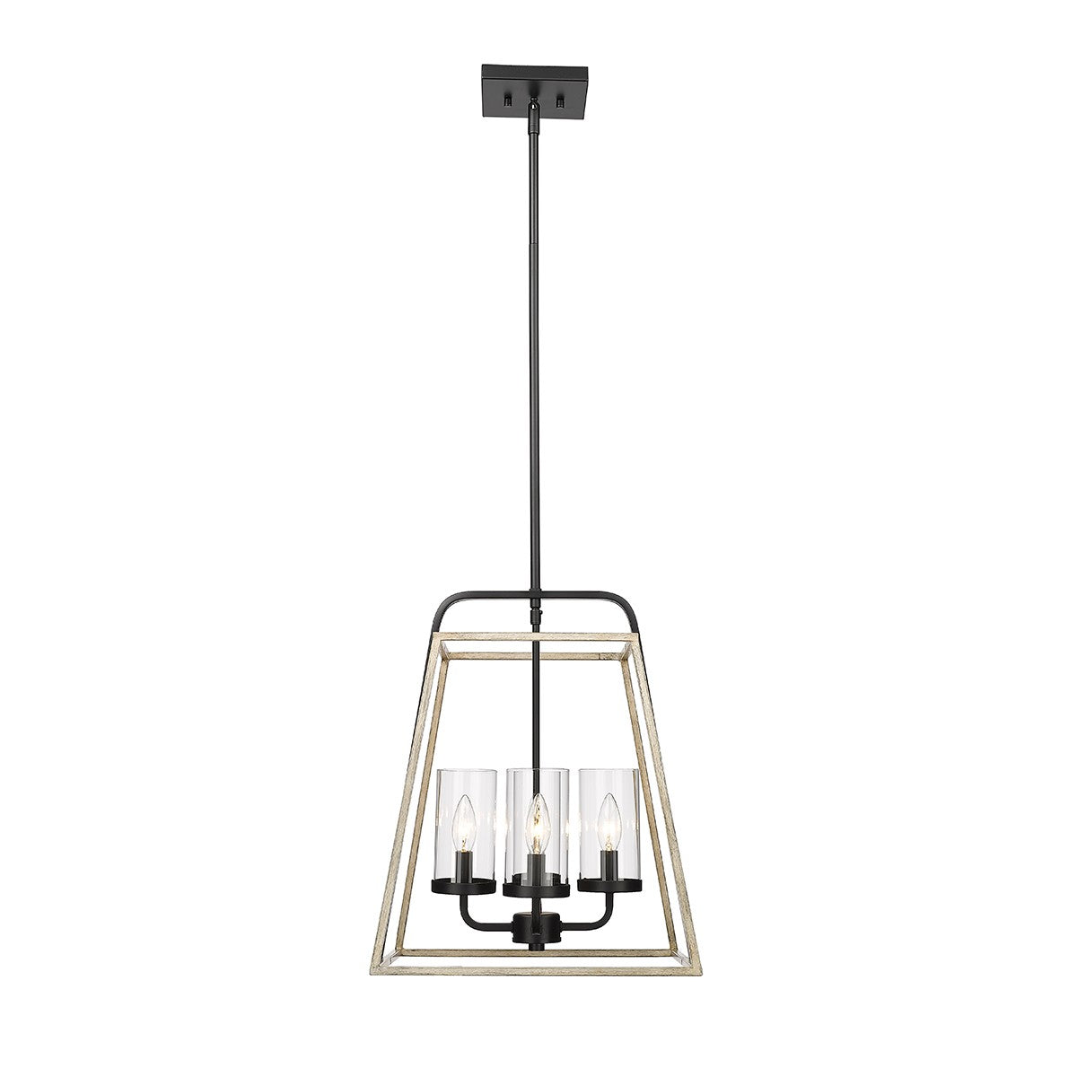 Millennium - 3004-MB/GW - Four Light Pendant - Bonnie - Matte Black Grey Wood