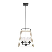 Millennium - 3004-MB/GW - Four Light Pendant - Bonnie - Matte Black Grey Wood