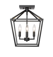 Millennium - 3334-MB - Four Light Semi Flush Mount - Matte Black