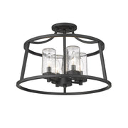 Millennium - 4184-MB - Four Light Semi Flush Mount - Errol - Matte Black