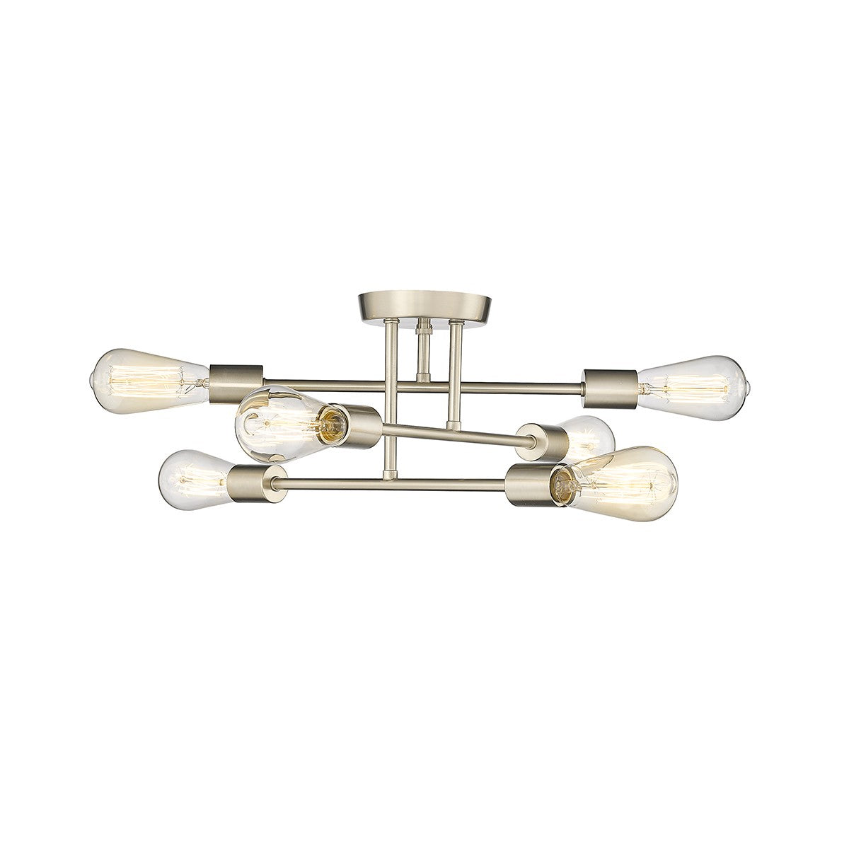Millennium - 4256-MG - Six Light Semi Flush Mount - Decco - Modern Gold