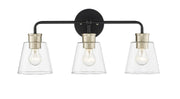 Millennium - 9133-MB/MG - Three Light Vanity - Cameron - Matte Black Modern Gold