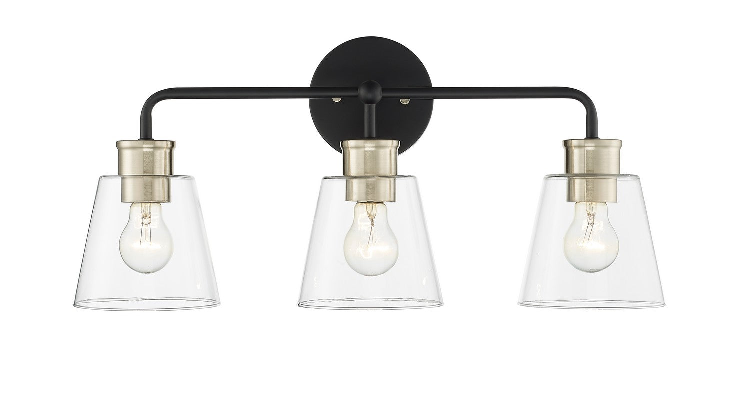 Millennium - 9133-MB/MG - Three Light Vanity - Cameron - Matte Black Modern Gold