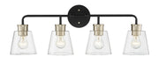 Millennium - 9134-MB/MG - Four Light Vanity - Cameron - Matte Black Modern Gold