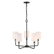 Millennium - 9145-MB/MG - Five Light Chandelier - Chelsea - Matte Black Modern Gold