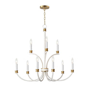 Maxim - 11377WWTGL - Nine Light Chandelier - Charlton - Weathered White/Gold Leaf