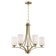 Maxim - 20035SWSBR - Five Light Chandelier - Deven - Satin Brass