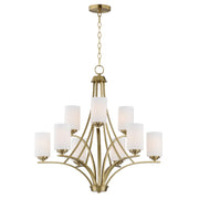 Maxim - 20036SWSBR - Nine Light Chandelier - Deven - Satin Brass