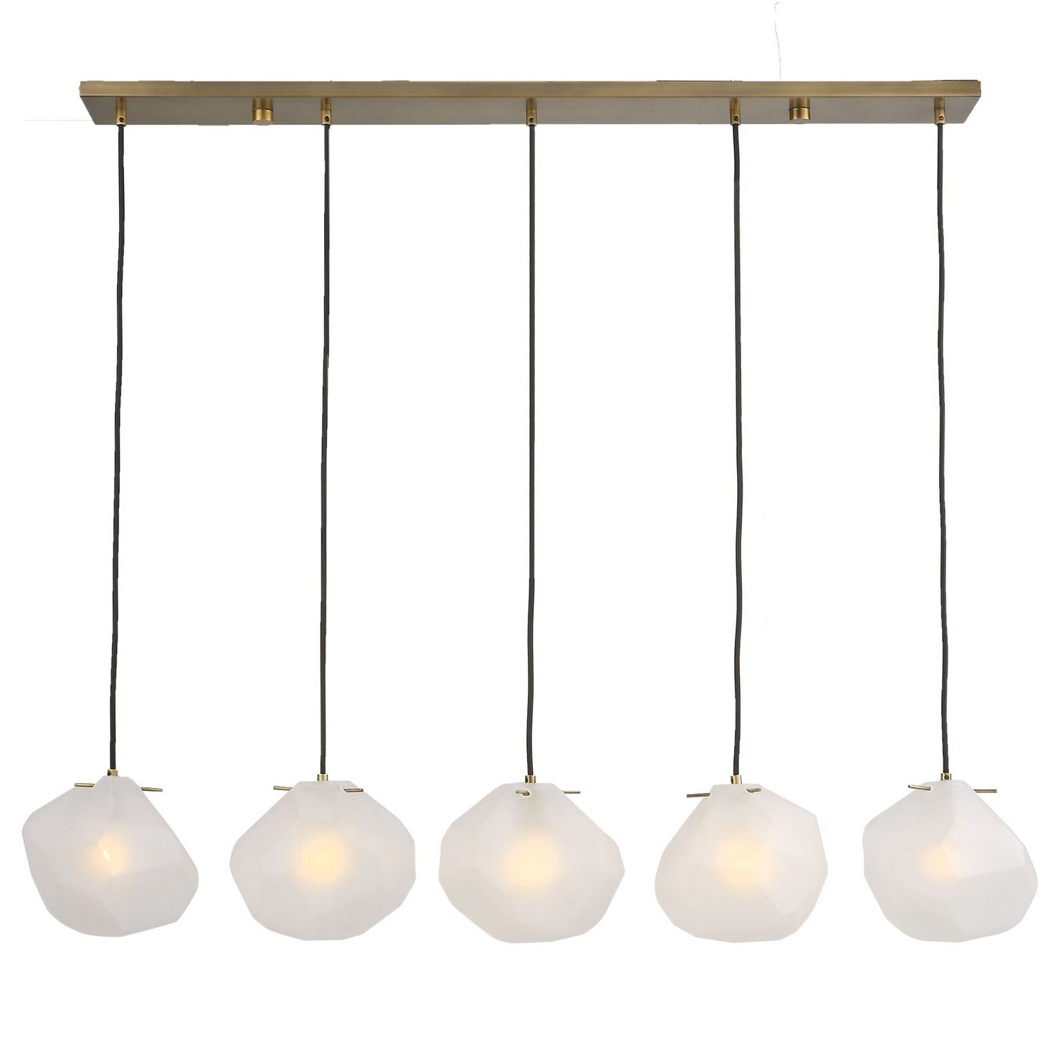 Uttermost - 21577 - Five Light Linear Pendant - Geodesic - Matte Antique Brass