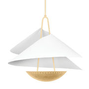 Corbett Lighting - 411-34-VGL/GSW - Four Light Pendant - Carini - Vintage Gold Leaf/Gesso White