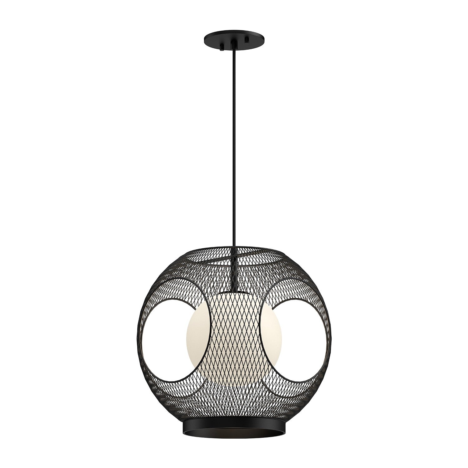 Kuzco Lighting - EP56913-BK/OP - One Light Exterior Pendant - Kona - Black/Opal Glass