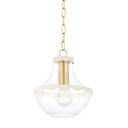 Mitzi - H668701S-AGB/SCR - One Light Pendant - Alaina - Aged Brass