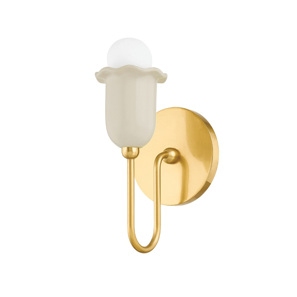 Mitzi - H732101-AGB/CAI - One Light Wall Sconce - Delilah - Aged Brass/Ceramic Antique Ivory