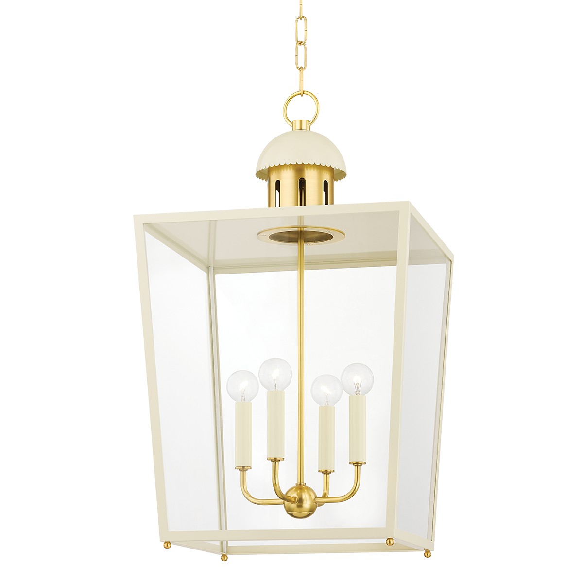Mitzi - H737704L-AGB/SCR - Four Light Lantern - June - Aged Brass