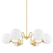 Mitzi - H772806-AGB - Six Light Chandelier - Havana - Aged Brass