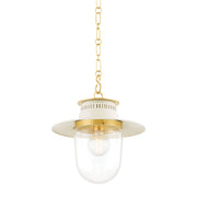 Mitzi - H773701S-AGB/SCR - One Light Pendant - Nori - Aged Brass/Soft Cream