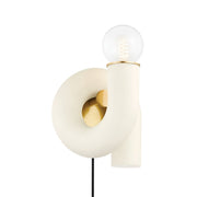 Mitzi - HL725201-AGB/TCR - One Light Wall Sconce - Jolie - Aged Brass/Textured Cream