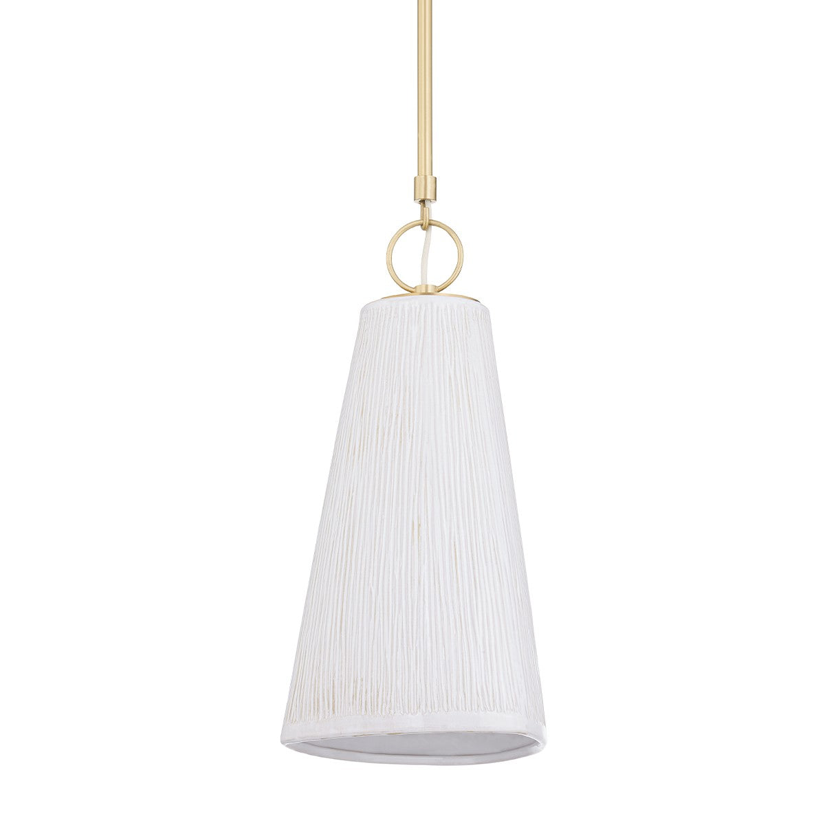 Hudson Valley - 1620-AGB/CSV - One Light Pendant - Dryden - Aged Brass/Ceramic Stria Ivory