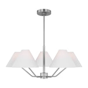 Visual Comfort Studio - DJC1005BS - Five Light Chandelier - Burke - Brushed Steel