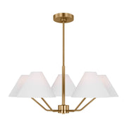 Visual Comfort Studio - DJC1005SB - Five Light Chandelier - Burke - Satin Brass