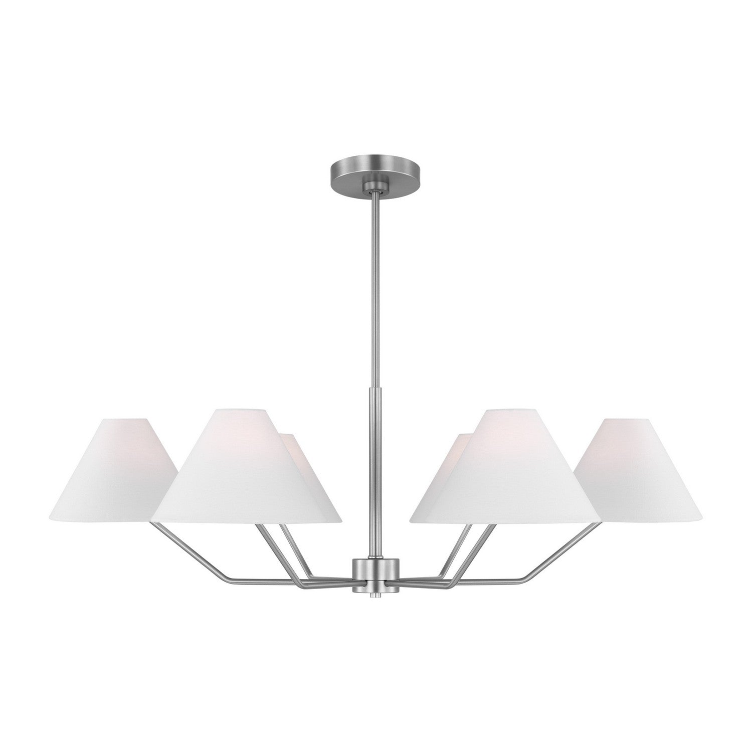 Visual Comfort Studio - DJC1016BS - Six Light Chandelier - Burke - Brushed Steel