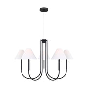 Visual Comfort Studio - DJC1035MBK - Six Light Chandelier - Porteau - Midnight Black