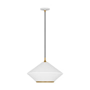 Visual Comfort Studio - TP1221MWTBBS - One Light Pendant - Stanza - Matte White