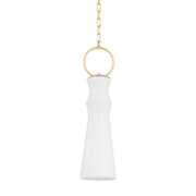 Hudson Valley - 2270-AGB/CGW - One Light Pendant - Borden - Aged Brass/Ceramic Gloss White