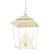 Hudson Valley - 5138-AGB/SSD - Eight Light Lantern - Natick - Aged Brass