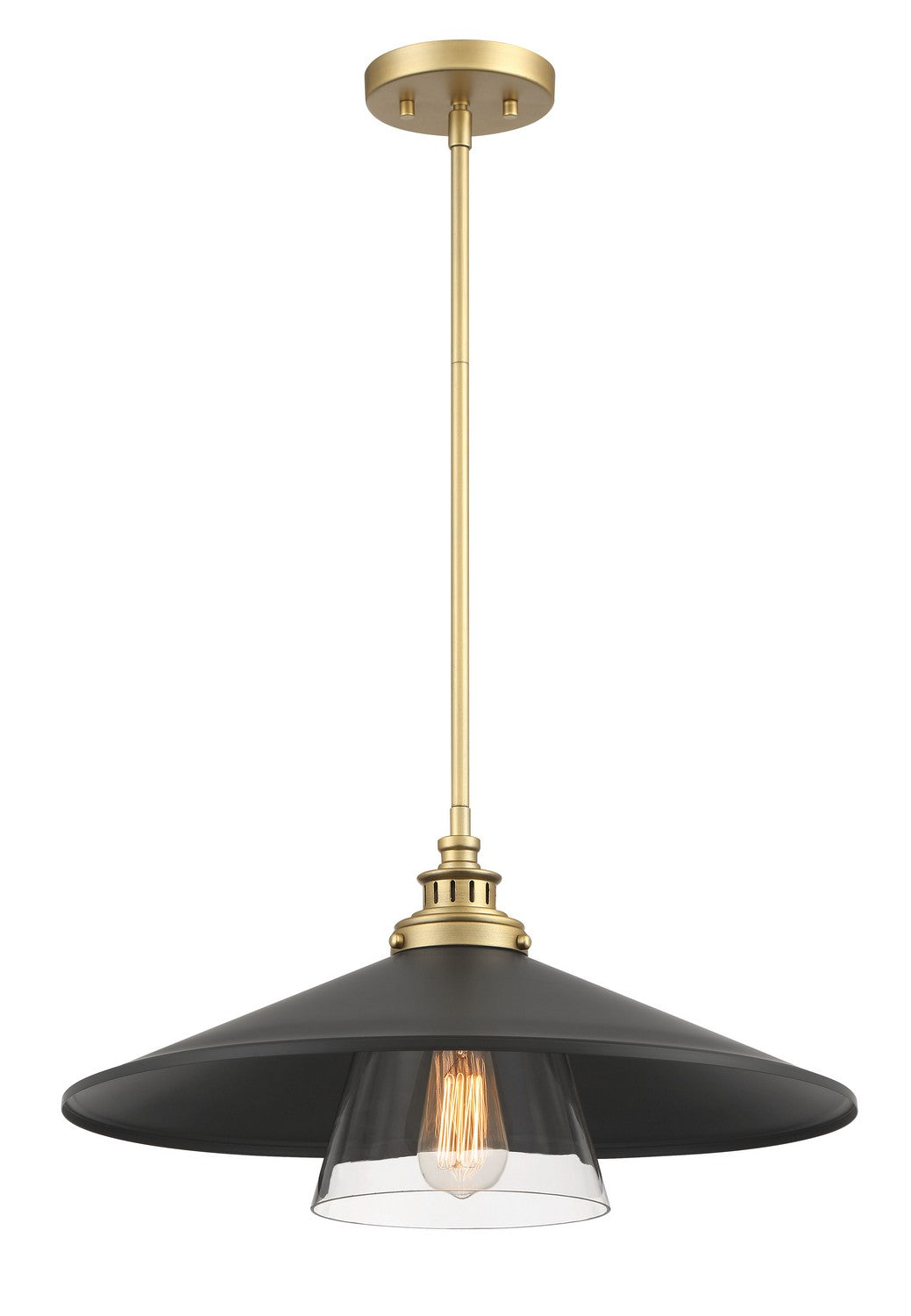 Minka-Lavery - 1406-758 - One Light Mini Pendant - SEGAN - Coal And Soft Brass