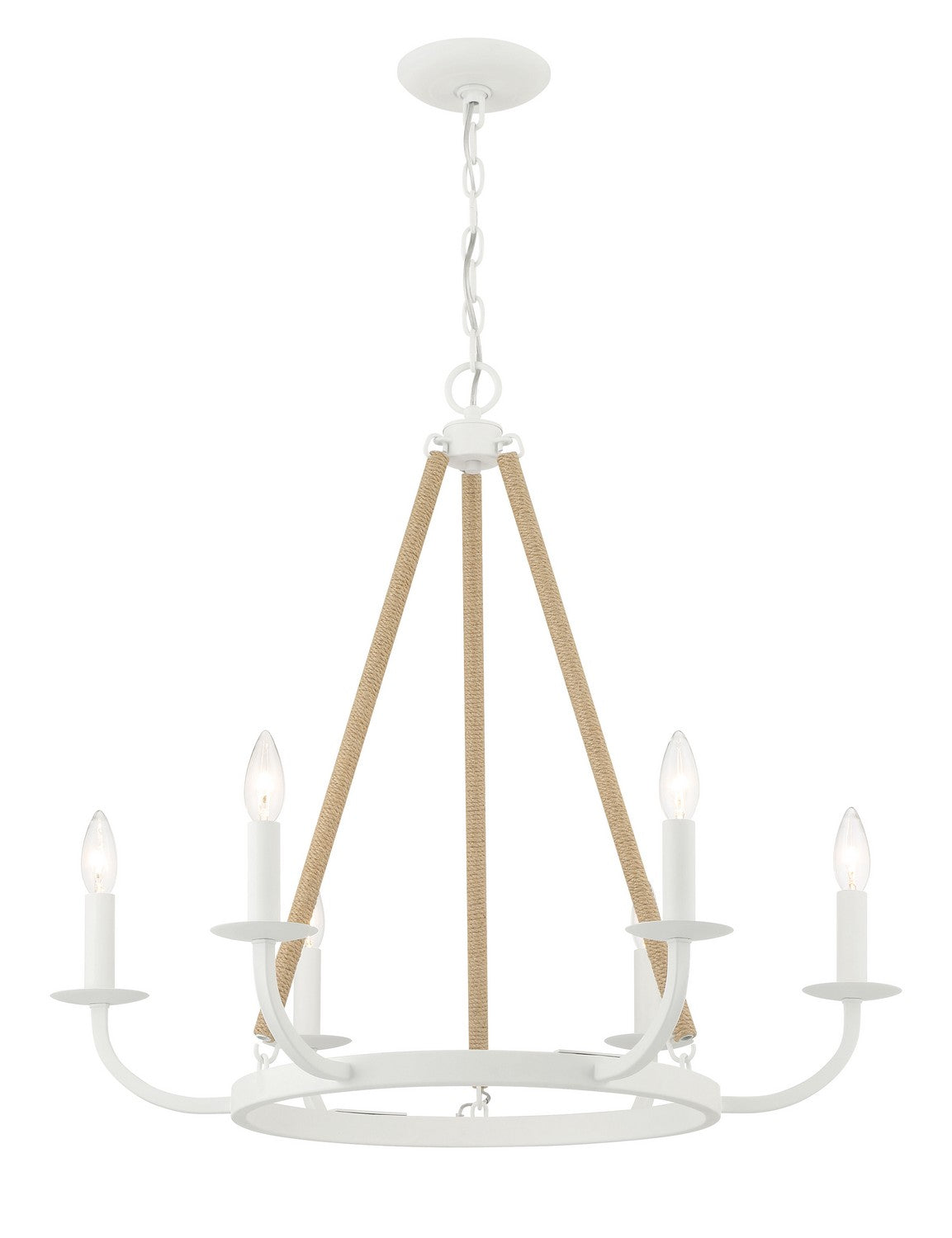 Minka-Lavery - 2126-655 - Six Light Chandelier - Lanton - Sand White