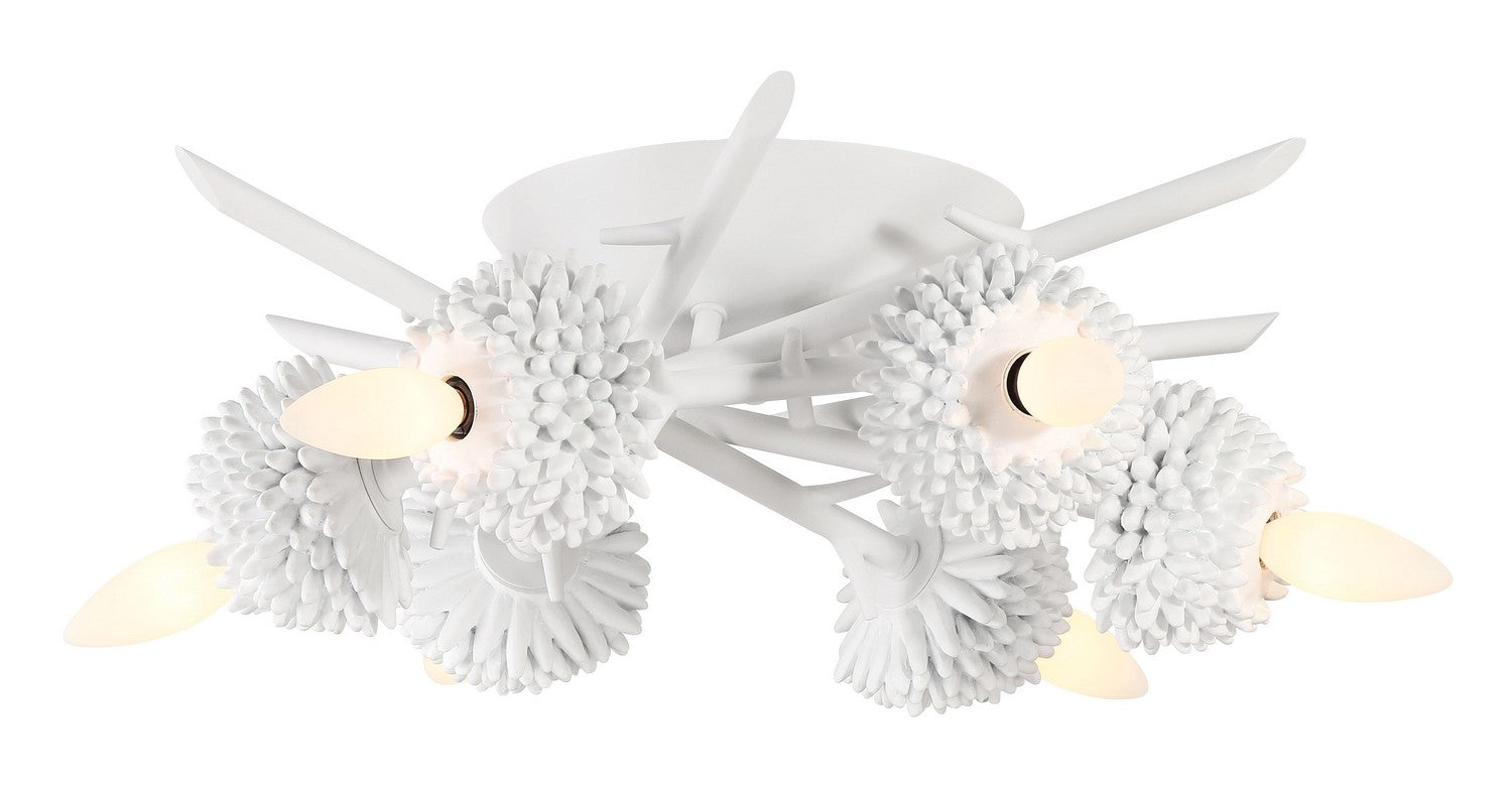 Minka-Lavery - 5904-655 - Six Light Flush Mount - North Fork by Robin Baron - Sand White