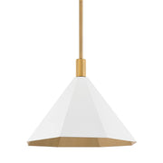 Troy Lighting - F8322-PBR/SWH - One Light Pendant - Huntley - Patina Brass