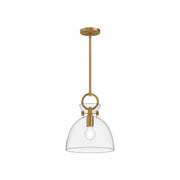 Alora - PD411811AGCL - One Light Pendant - Waldo - Aged Gold/Clear