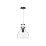 Alora - PD411811MBCL - One Light Pendant - Waldo - Matte Black/Clear Glass