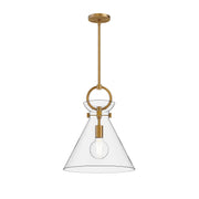 Alora - PD412514AGCL - One Light Pendant - Emerson - Aged Gold/Clear