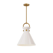Alora - PD412514AGGO - One Light Pendant - Emerson - Aged Gold/Glossy Opal Glass