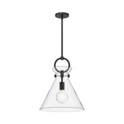 Alora - PD412514MBCL - One Light Pendant - Emerson - Matte Black/Clear Glass
