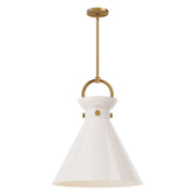 Alora - PD412518AGGO - One Light Pendant - Emerson - Aged Gold/Glossy Opal Glass